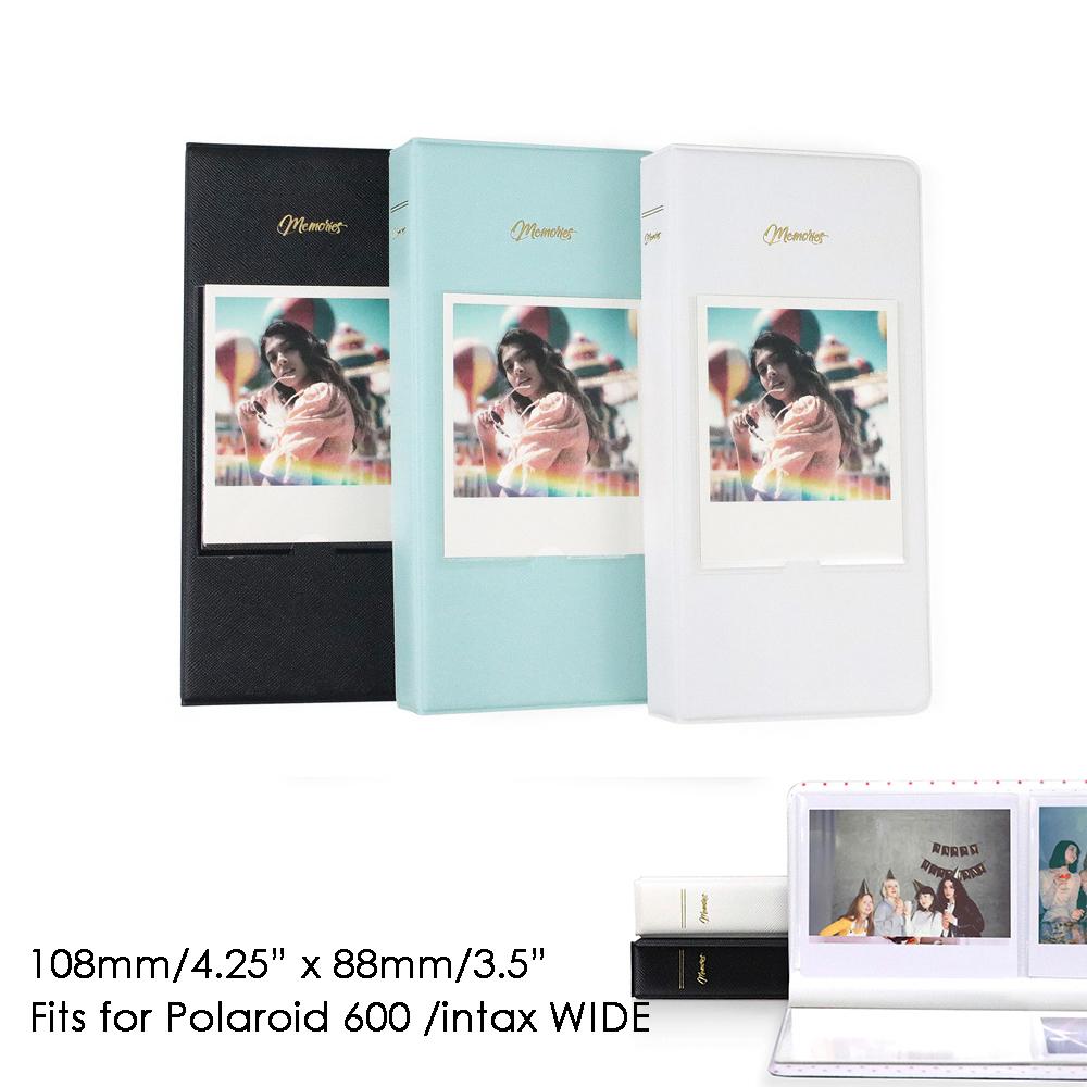 Polaroid Photo Album - 600フィルム用の64ポケット付きフォトアルバム収納ブック,Fujifilm instax用の300インチ幅のストレージアルバム,210のフィルム