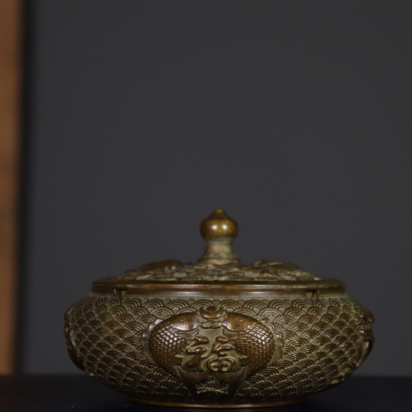 Vintage Collectible Ashtrays - アンティーク純銅ダブルフィッシュ灰皿ヴィンテージ真鍮クラフトコレクタブルラッキーホームリビングルームデスクトップ装飾飾り