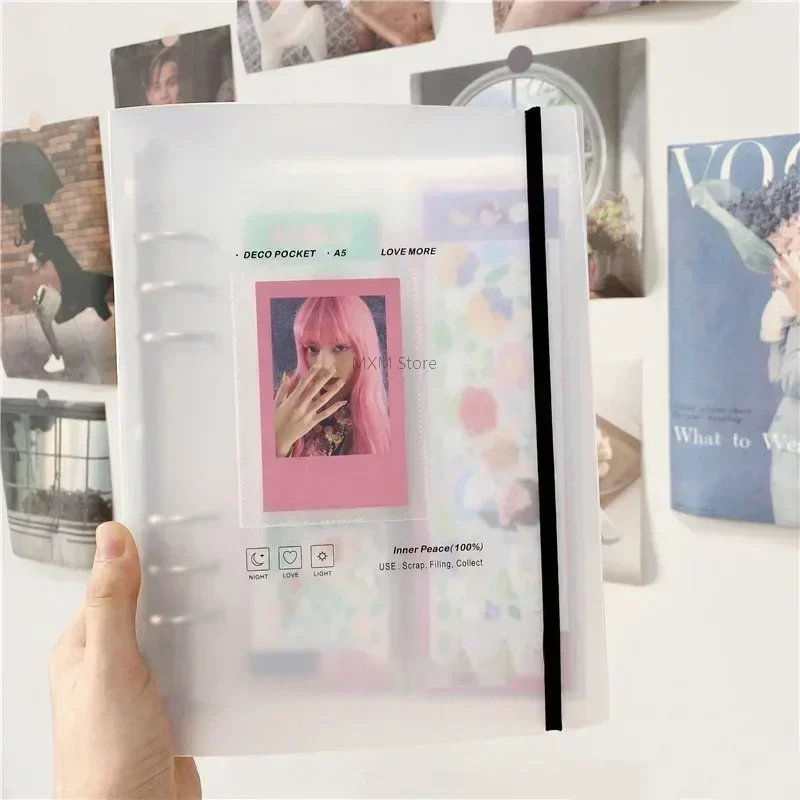 Polaroid Photo Album - A5 バインダーフォトカードホルダー Kpop フォトカードフォトアルバム写真バインディングカードポラロイドブック 3 インチハートカードスクール