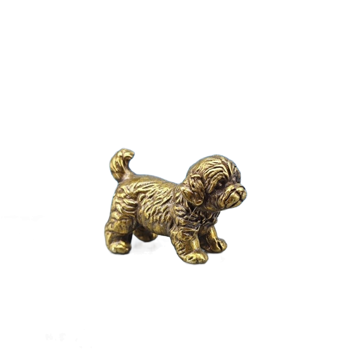 Vintage Collectible Teddy Bears - ミニ真鍮製犬像 フレンチブルドッグ テディベア シャーペイ 動物フィギュア ヴィンテージメタルミニチュア
