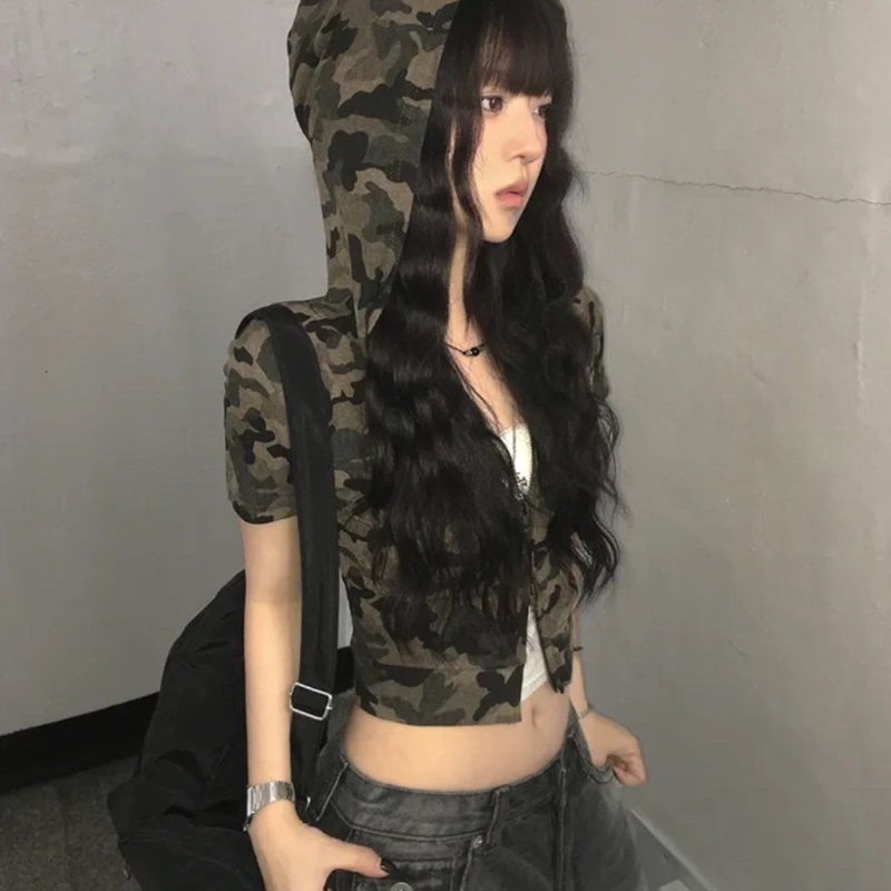迷彩アメリカンヴィンテージジップトップ女性用パーカースパイス - Vintage Zip Hoodie のレビューと価格
