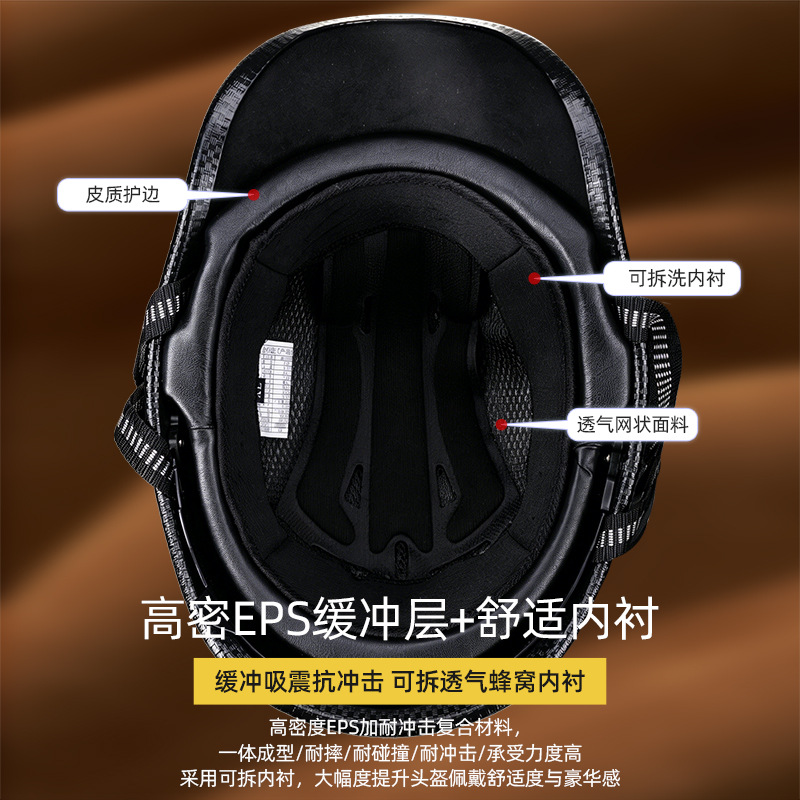 レトロオートバイヘルメット男性用ヴィンテージバイクハーフヘル - Lens Cap Vintage のレビューと価格