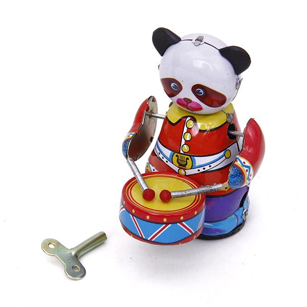 ゼンマイ仕掛けのパンダドラマーおもちゃ、ヴィンテージスタイル - Vintage Collectible Toys のレビューと価格