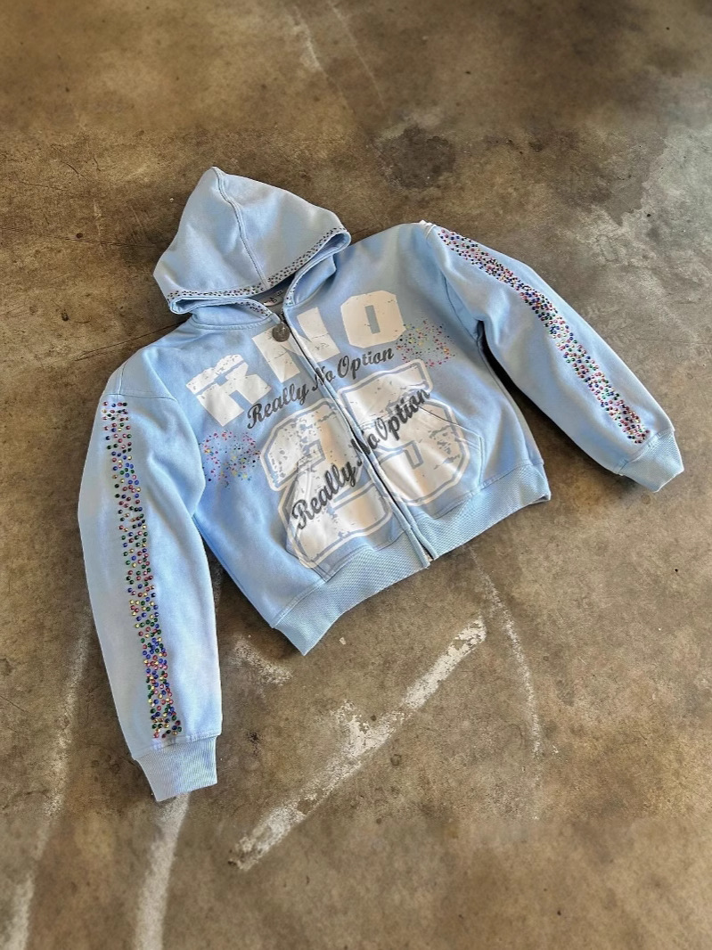 秋のヴィンテージ風新作、ホットなレンガ文字プリントのカーディ - Vintage Zip Hoodie のレビューと価格