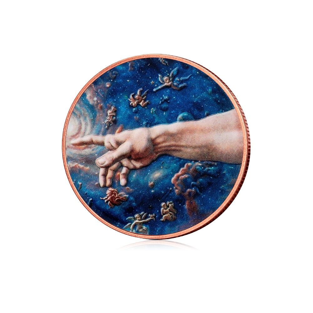 有名なアート絵画 1 オンス非磁性純銅記念コインカラー天使プ - Vintage Collectible Coins のレビューと価格