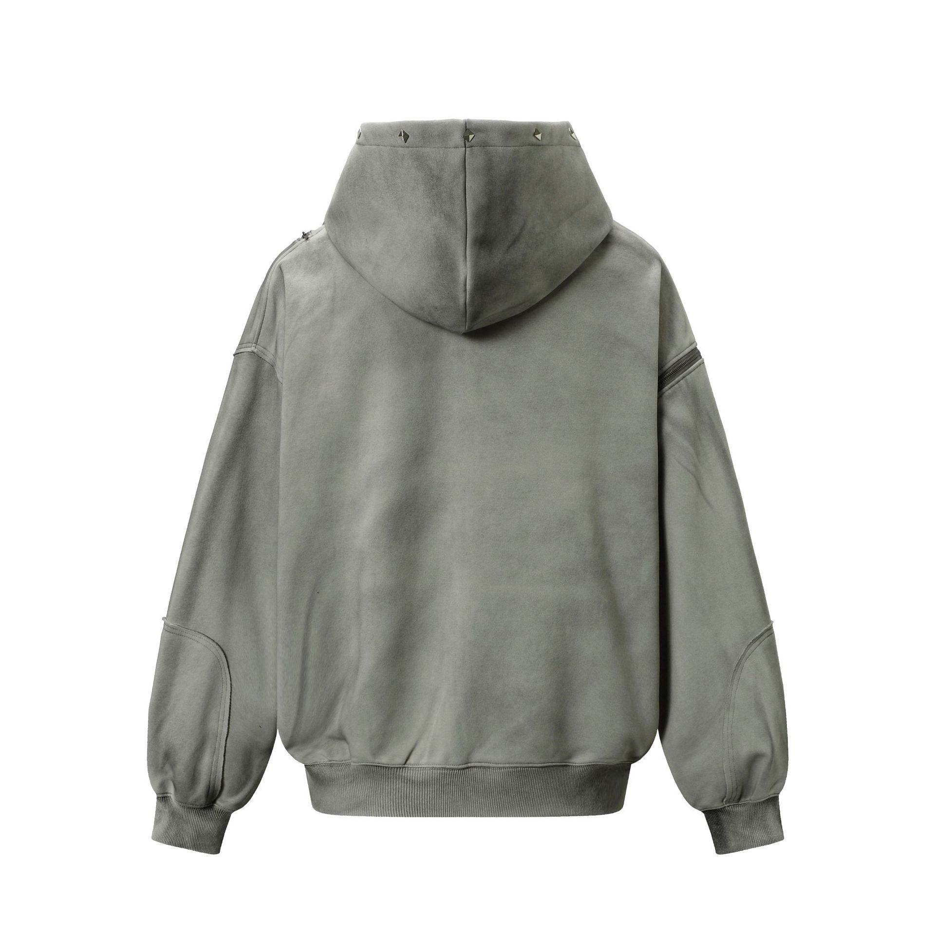 メンズヴィンテージフード付きジャケット,ジッパー付き,特大, - Vintage Zip Hoodie のレビューと価格