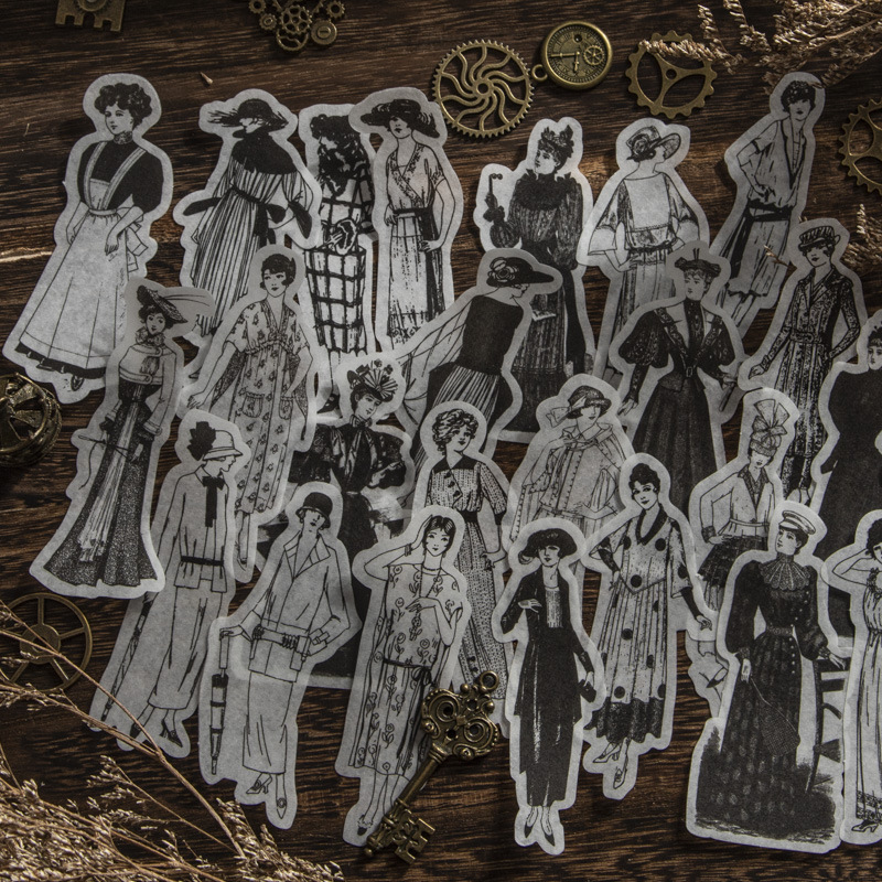 1パック/100枚入り ヴィンテージ風 白黒 欧米風フィギュ - Vintage Collectible Toys のレビューと価格