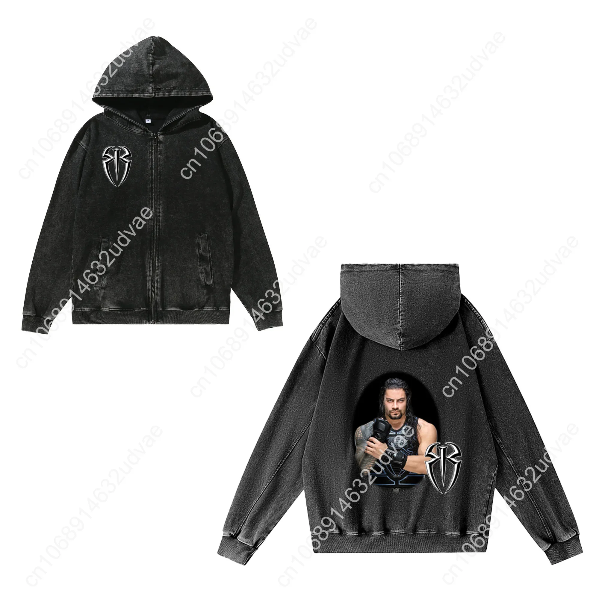 ローマン・レインズ ジッパー スウェットシャツ 男性 女性  - Vintage Zip Hoodie のレビューと価格