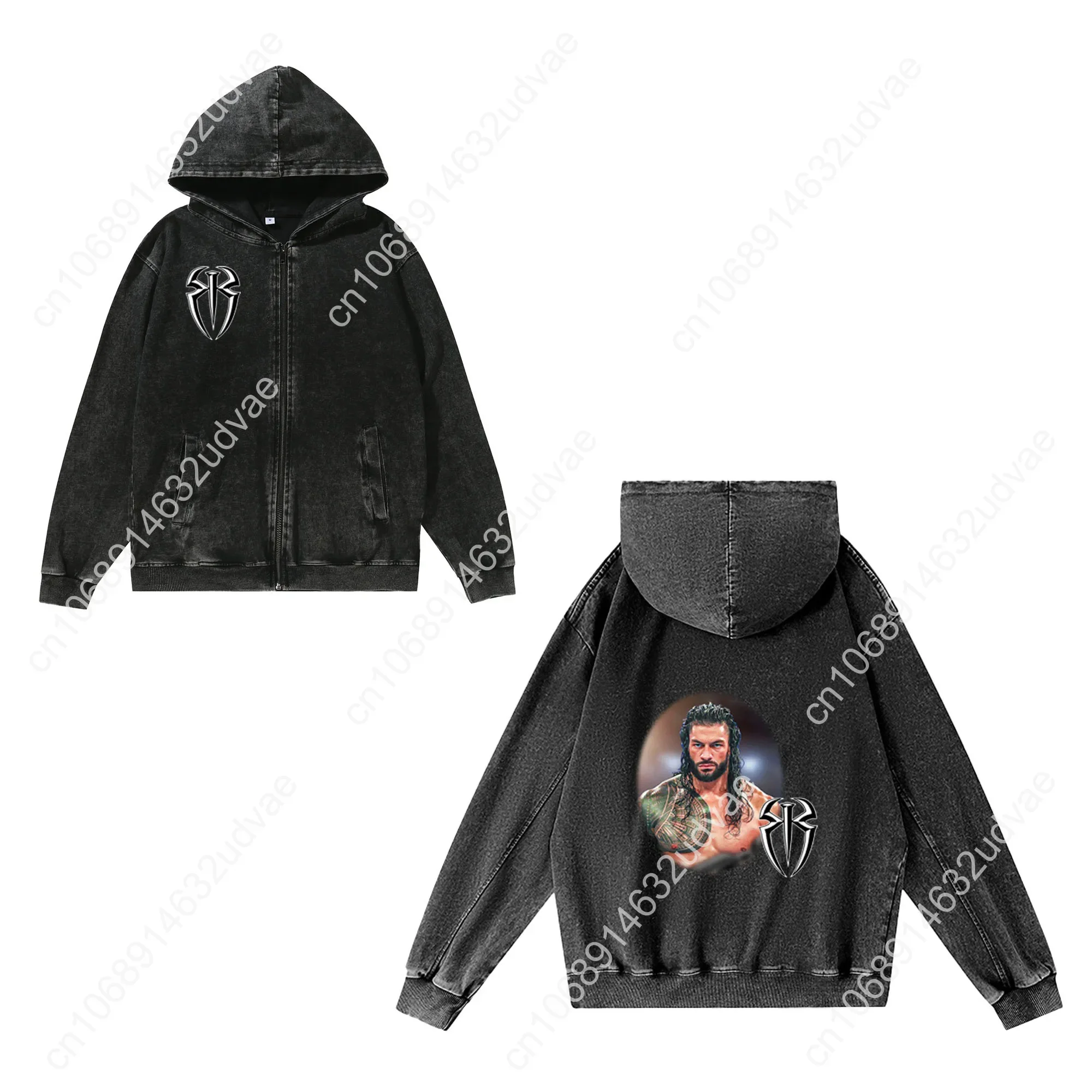 ローマン・レインズ ジッパー スウェットシャツ 男性 女性  - Vintage Zip Hoodie のレビューと価格