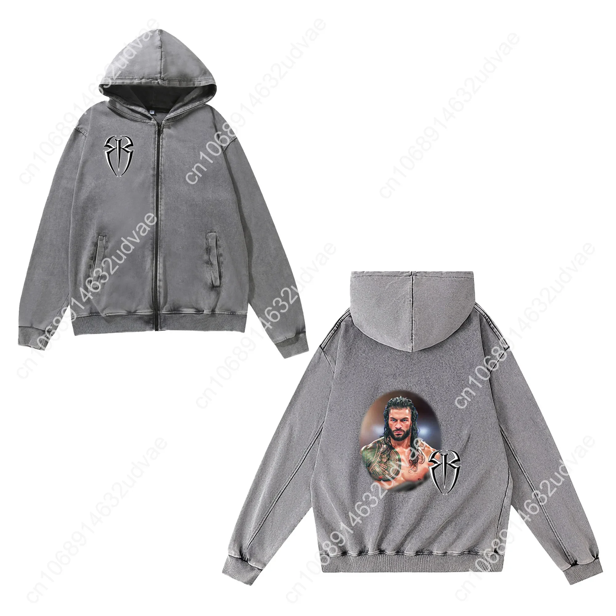 ローマン・レインズ ジッパー スウェットシャツ 男性 女性  - Vintage Zip Hoodie のレビューと価格